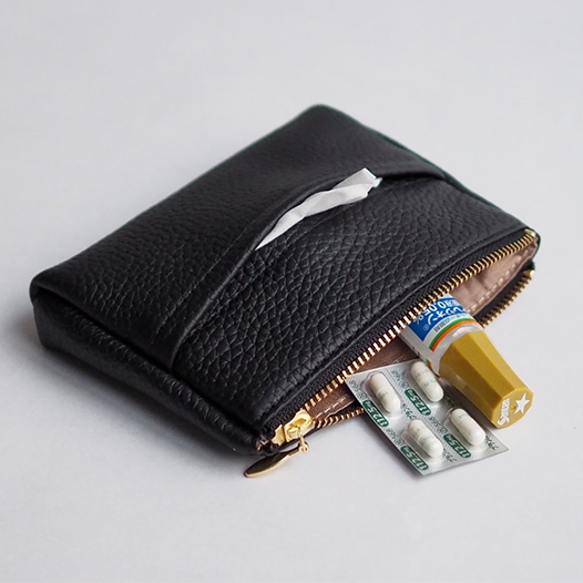 柔らかレザーティッシュポーチ